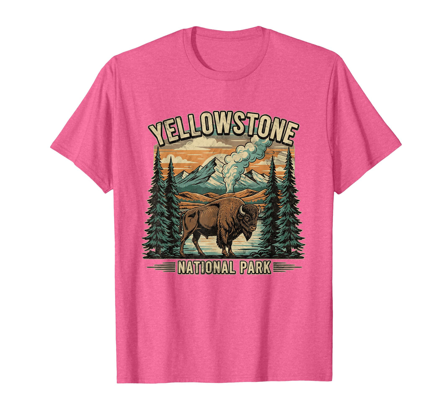 Yellowstone National Park Vintage Hiking Camping T-Shirt