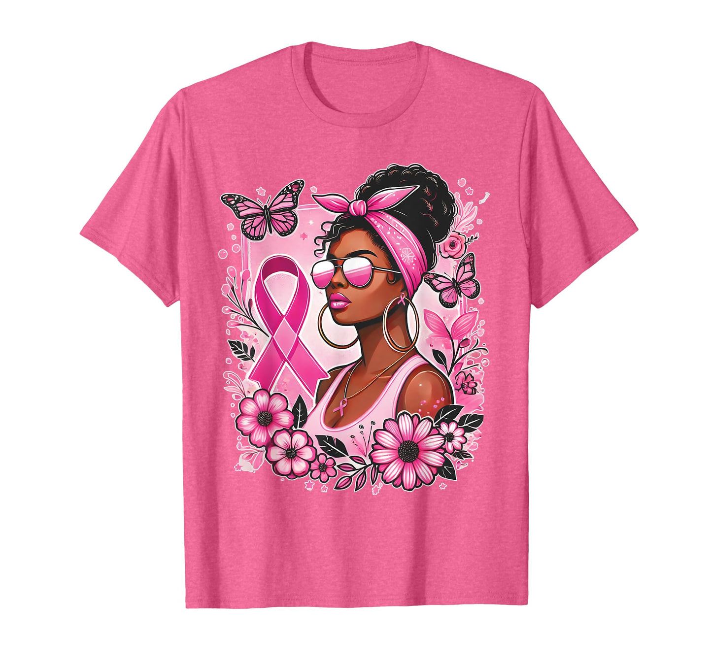 Breast cancer awareness Wear Pink African American support T-Shirt