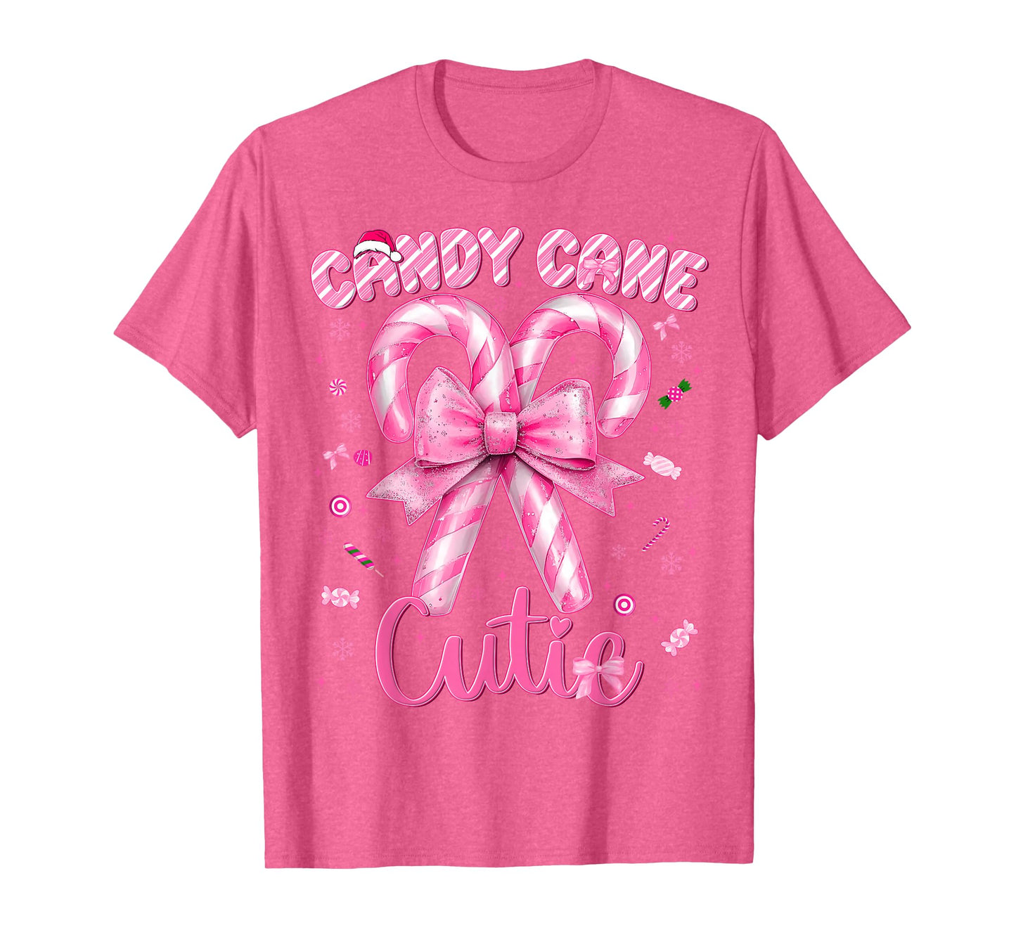 Candy Cane Cutie Coquette Pajamas Pjs Christmas Xmas Women T-Shirt