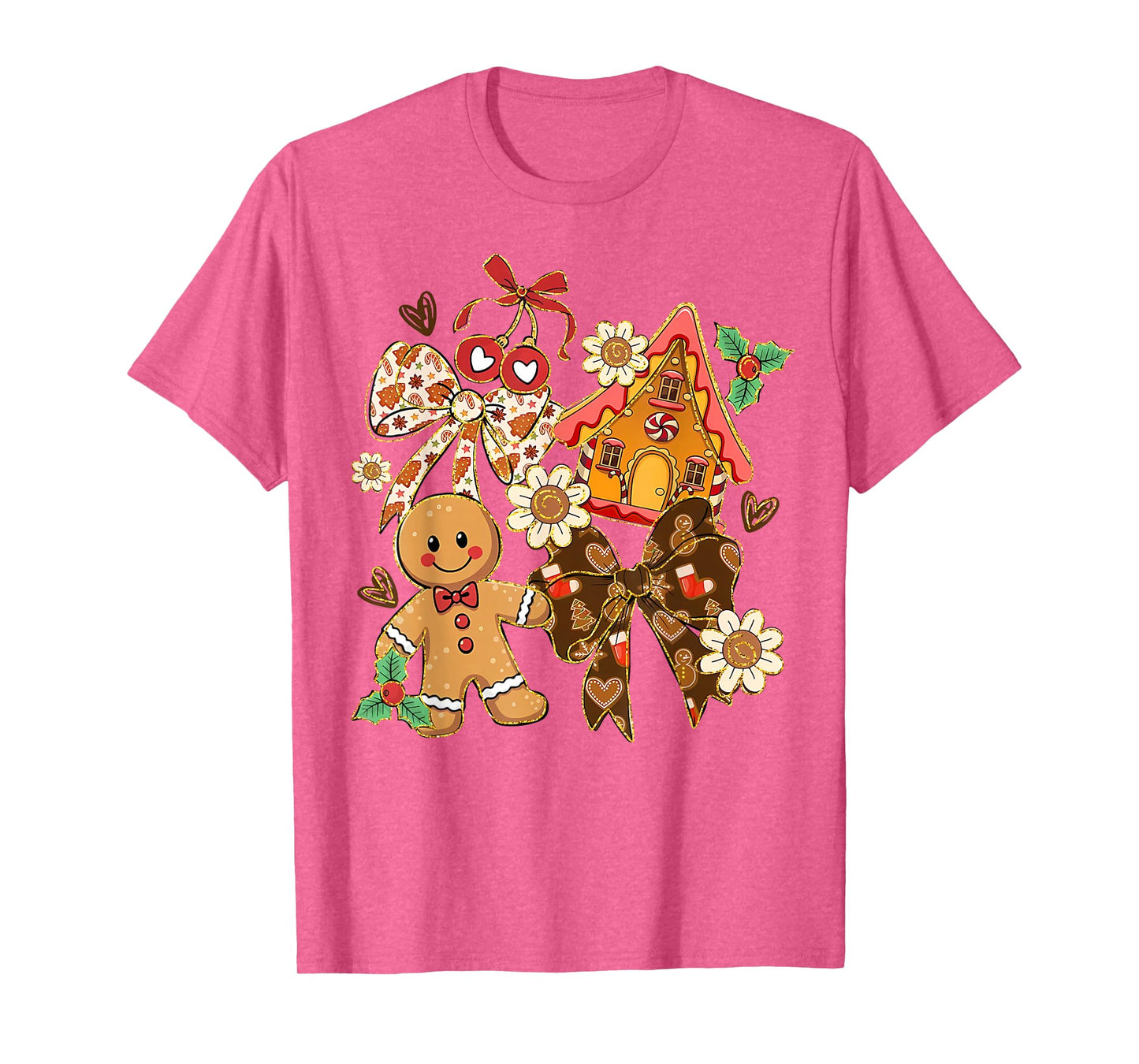 Cute Gingerbread Christmas Preppy Coquette Holiday Women Kid T-Shirt