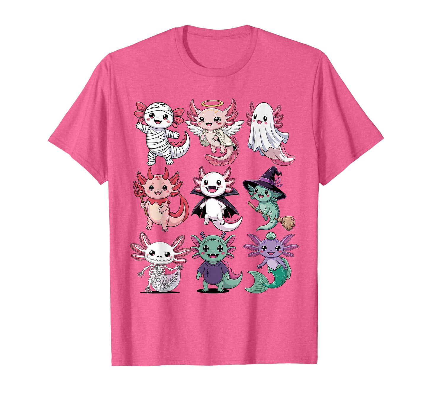 Halloween Axolotl T-Shirt - Cute Spooky Axolotls Costume T-Shirt