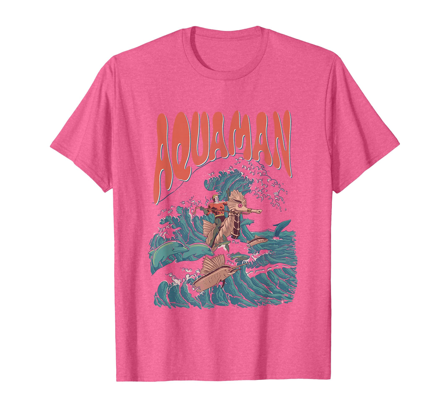 DC Comics Aquaman Kanagawa Wave Vintage Superhero T-Shirt