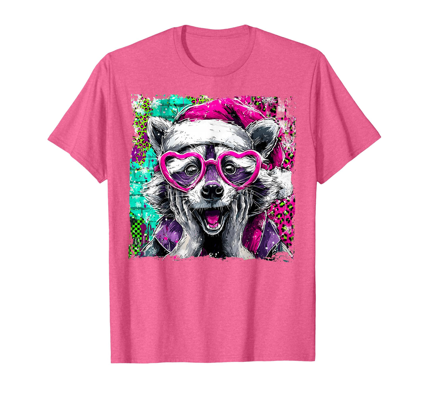 Funny Raccoon Meme Christmas Raccoon Santa Raccoon Xmas T-Shirt