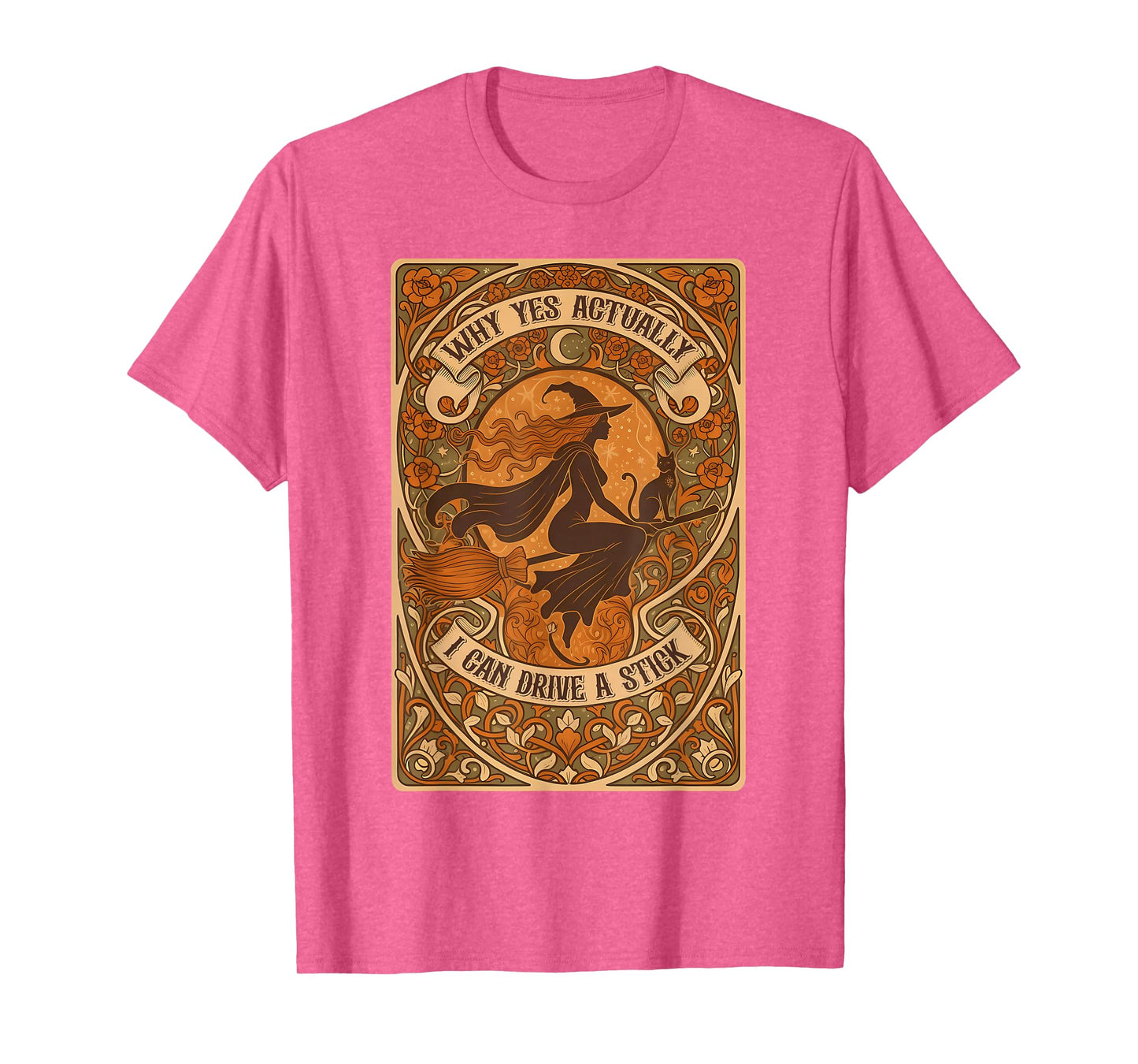Why Yes I Can Drive a Stick Funny Halloween Witch Women Girl T-Shirt