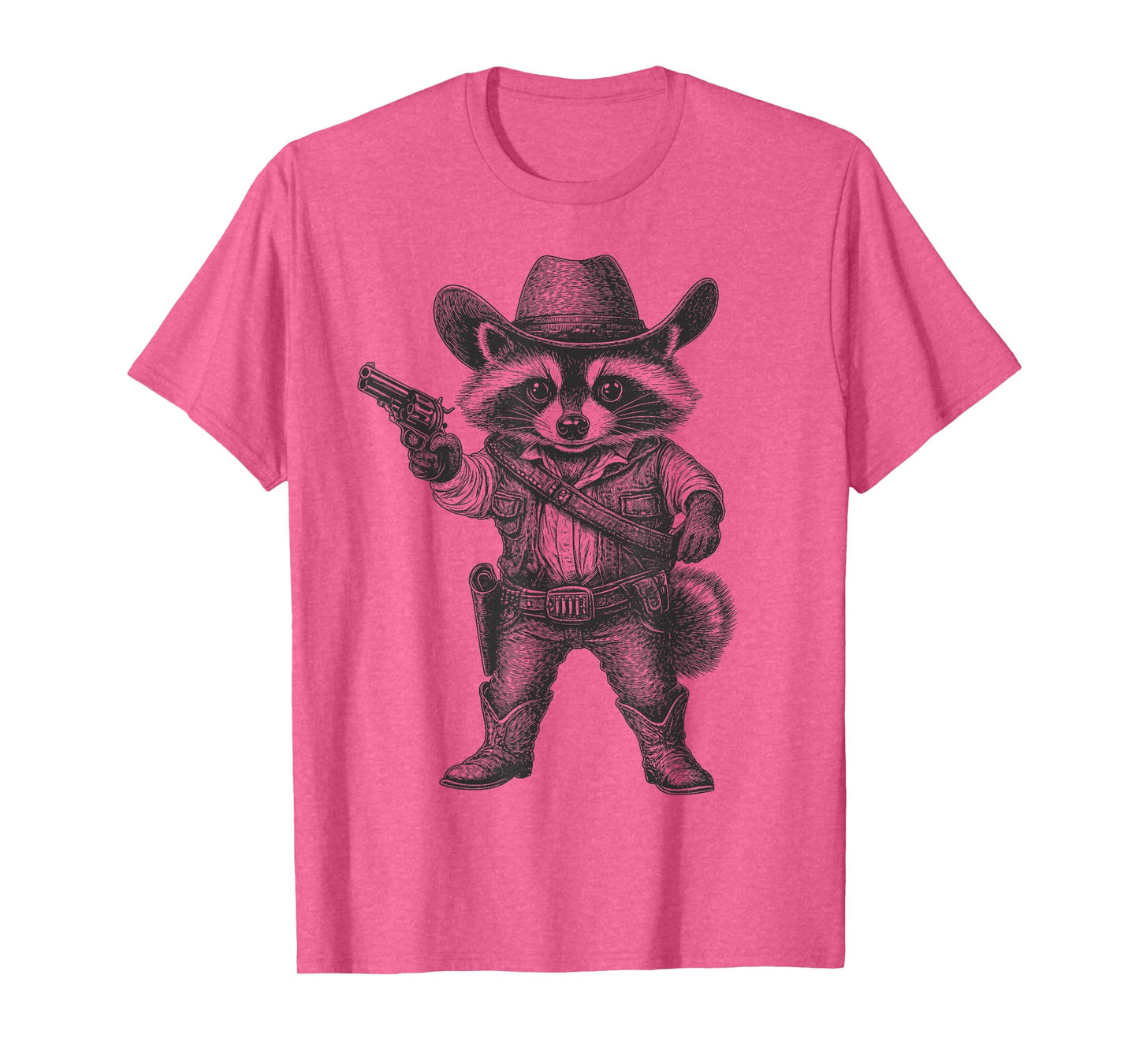 Raccoon Cowboy Hat Funny Western Cute Raccoon Lover Vintage T-Shirt