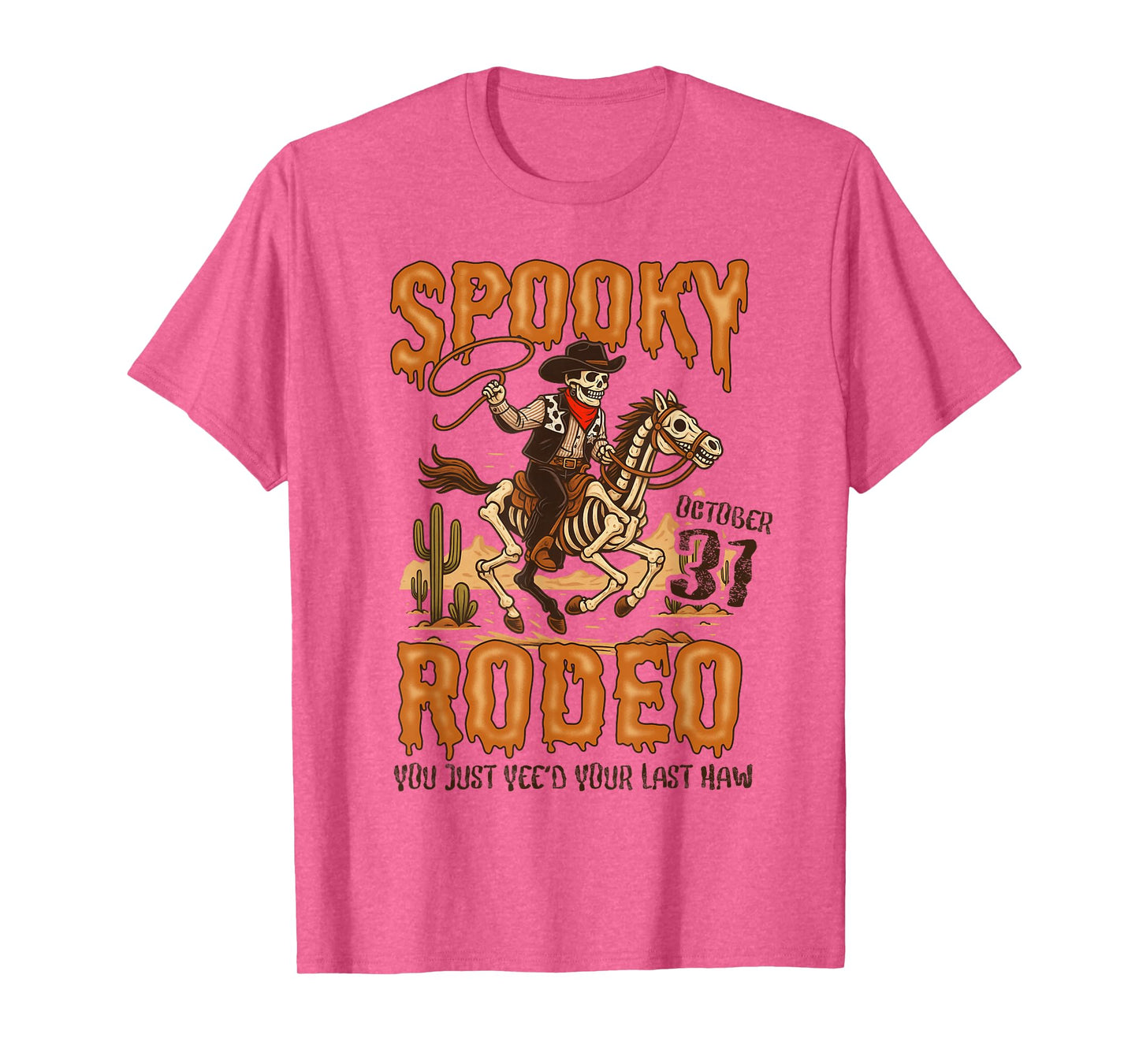 Halloween Vibes Spooky Wild West Skeleton Cowboys Western T-Shirt