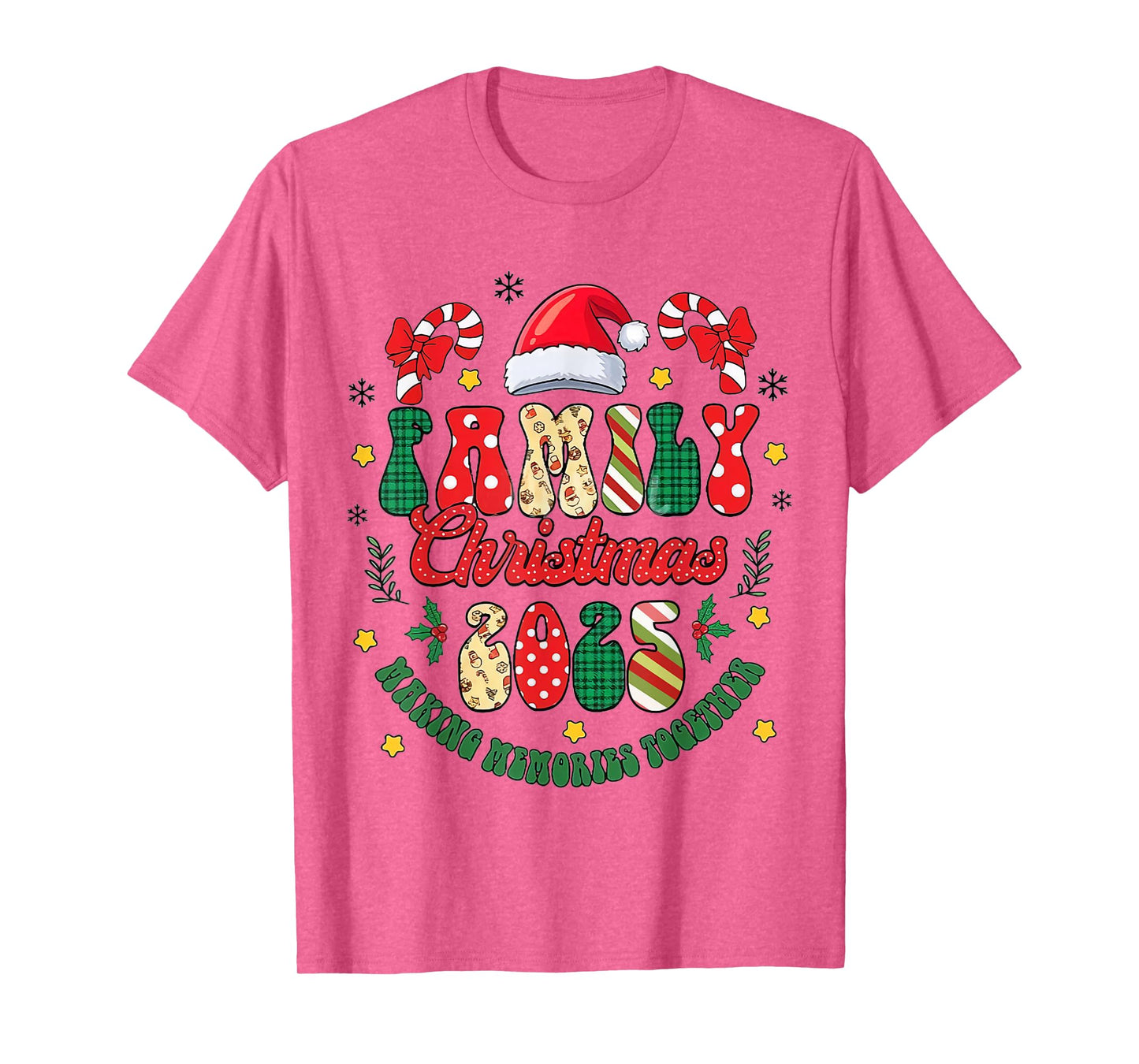 Family Christmas 2025 Santa Hat Matching Outfit Xmas Squad T-Shirt