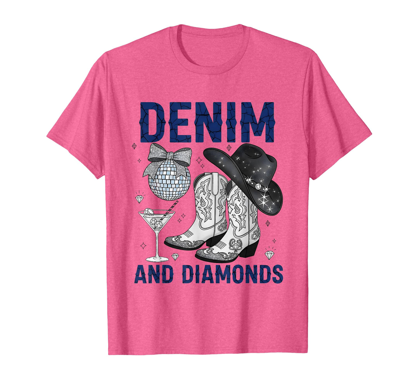 Denim and Diamonds Western Women Boots Jeans Rodeo Cowgirl T-Shirt