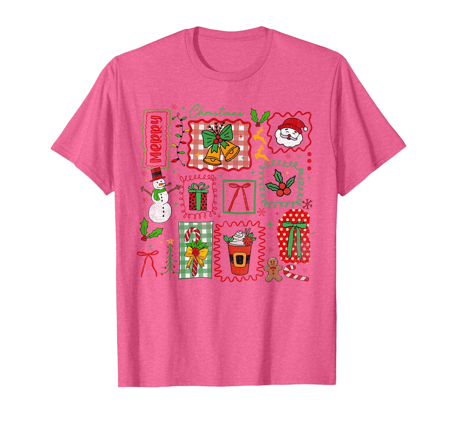 Merry Christmas Bow Coquette Preppy Cute Xmas Women Kids T-Shirt