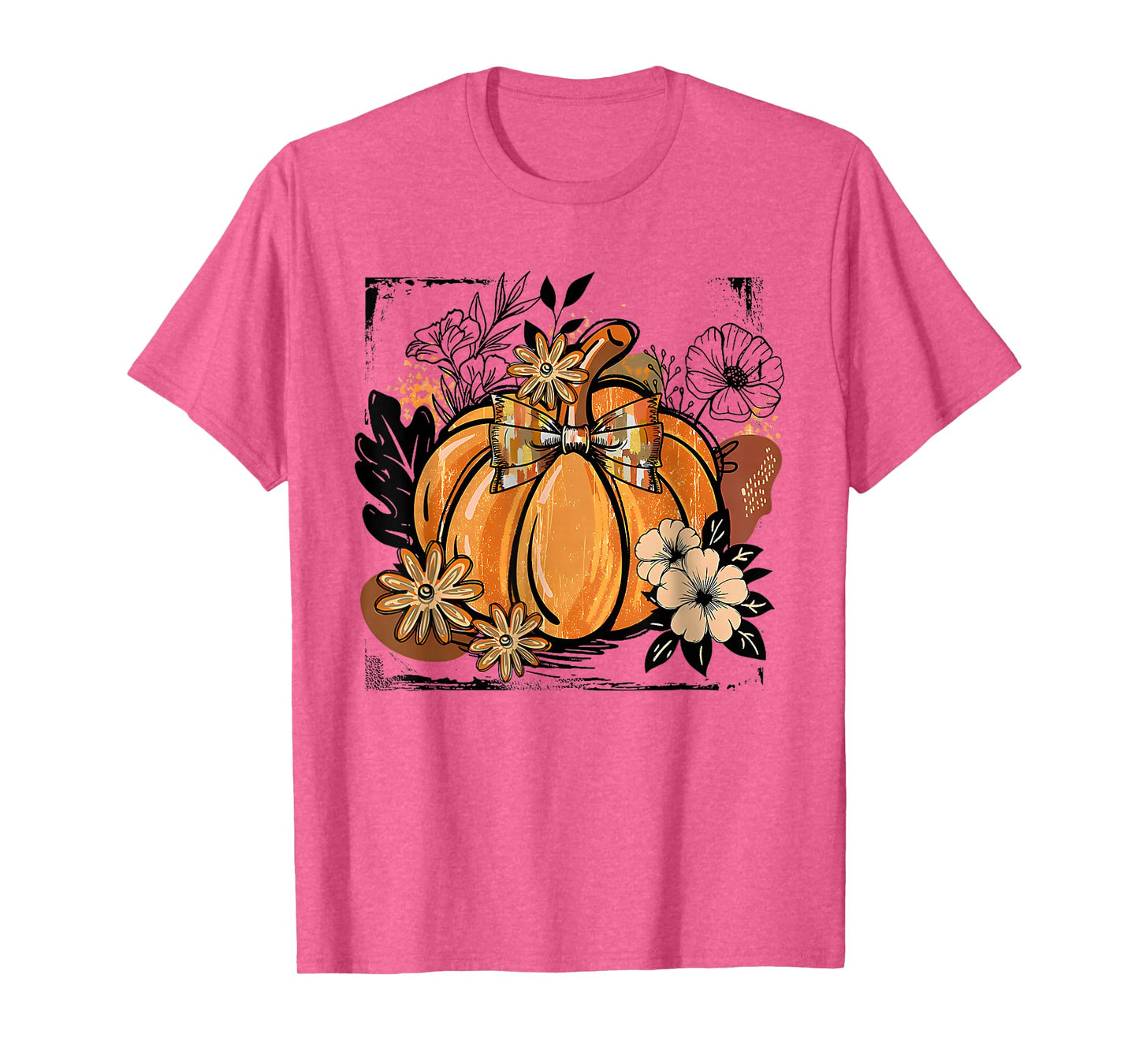 Floral Fall Pumpkin Boho Pumpkin Coquette Vintage Autumn T-Shirt