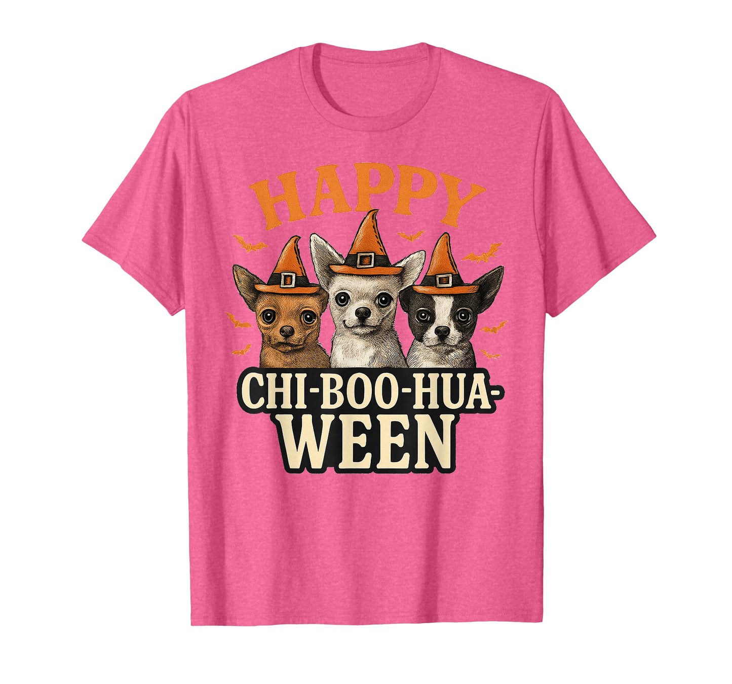 Happy Chi-Boo-Hua-Ween Chihuahua Halloween Dog Design T-Shirt