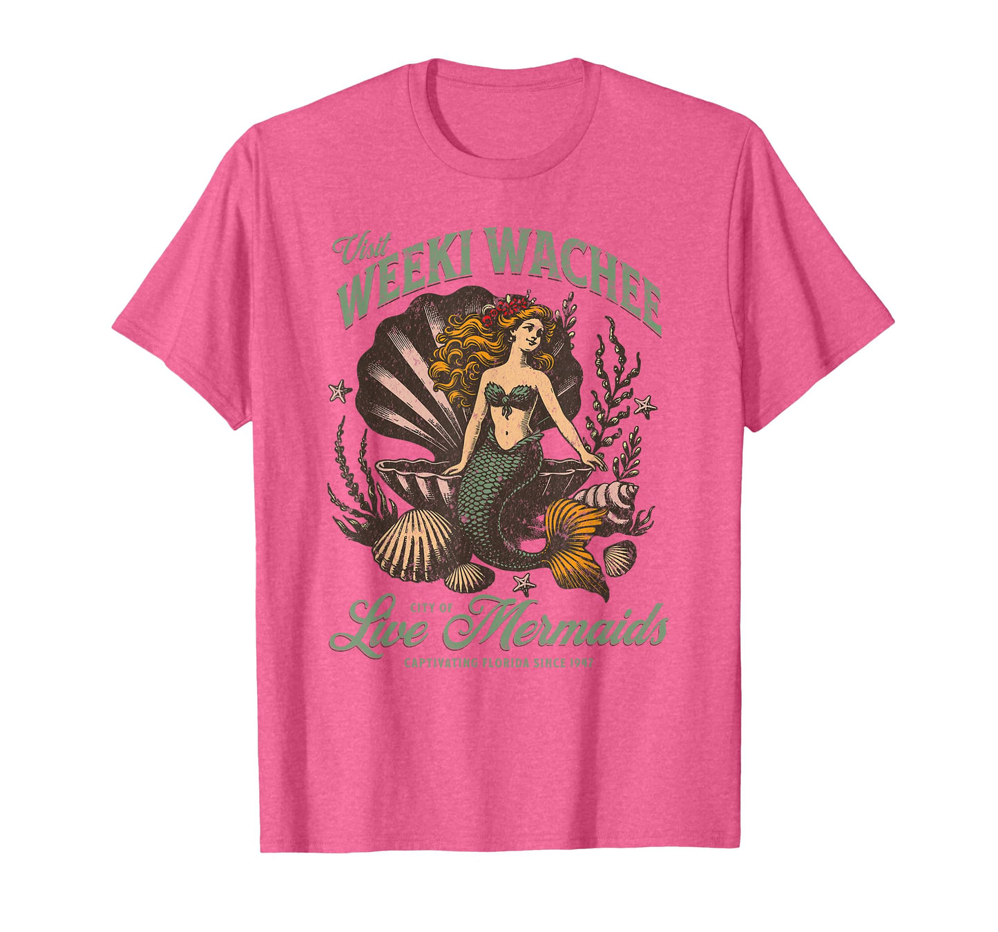Visit Weeki Wachee City of Mermaids Florida 1947 Tourist T-Shirt
