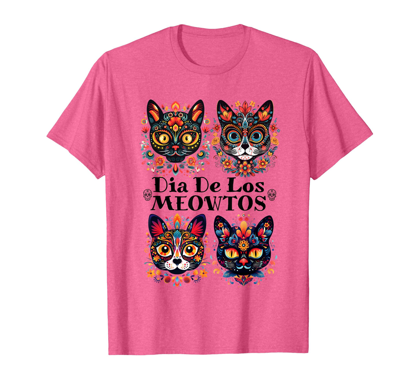 Sugar Skull Cats Dia De Los Meowtos Muertos Day of the Dead T-Shirt