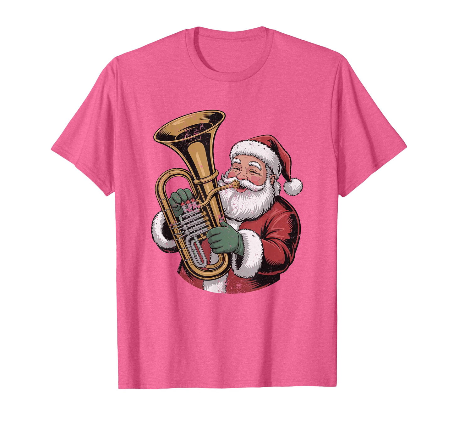 Vintage Santa Playing Tuba Retro 90s Chrismas Holiday T-Shirt