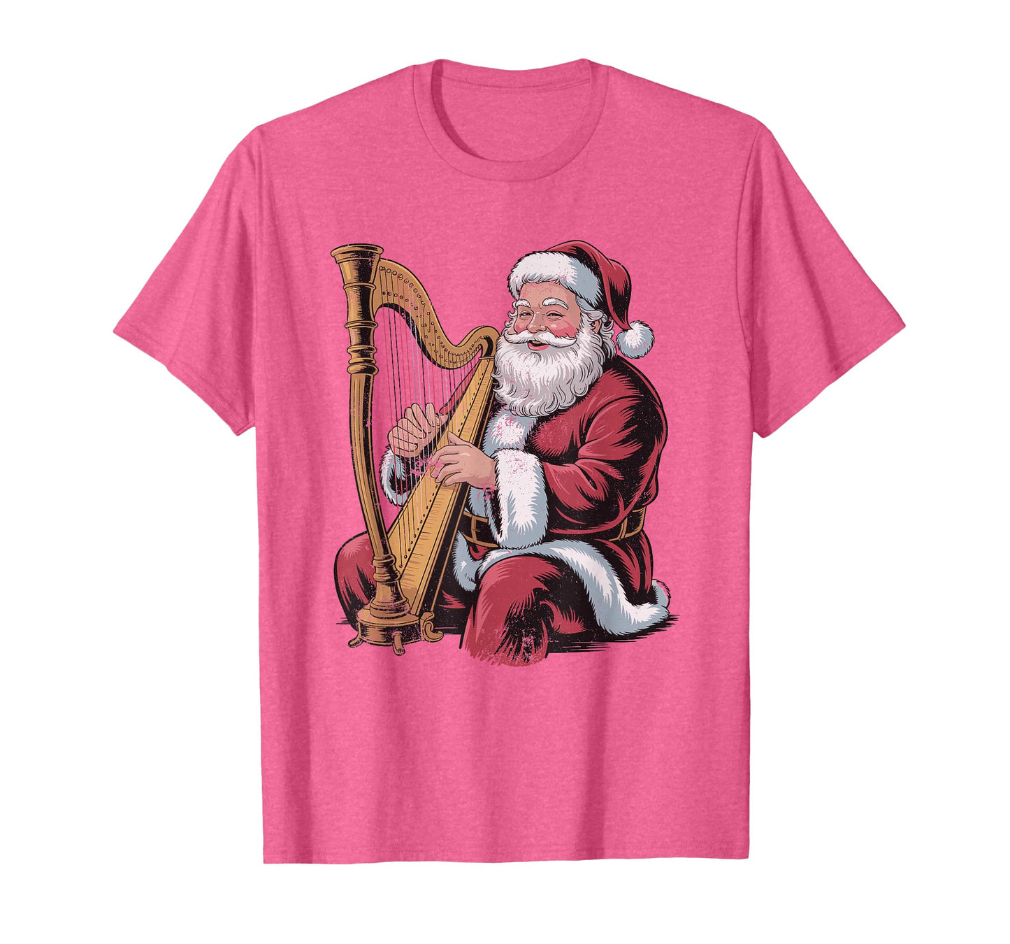 Vintage Santa Playing Harp Music Retro 90s Chrismas Holiday T-Shirt