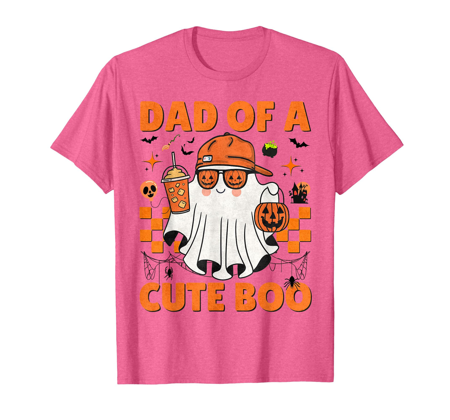 Funny Dad Halloween Boo Ghost Pumpkin Glasses Coffee Men T-Shirt