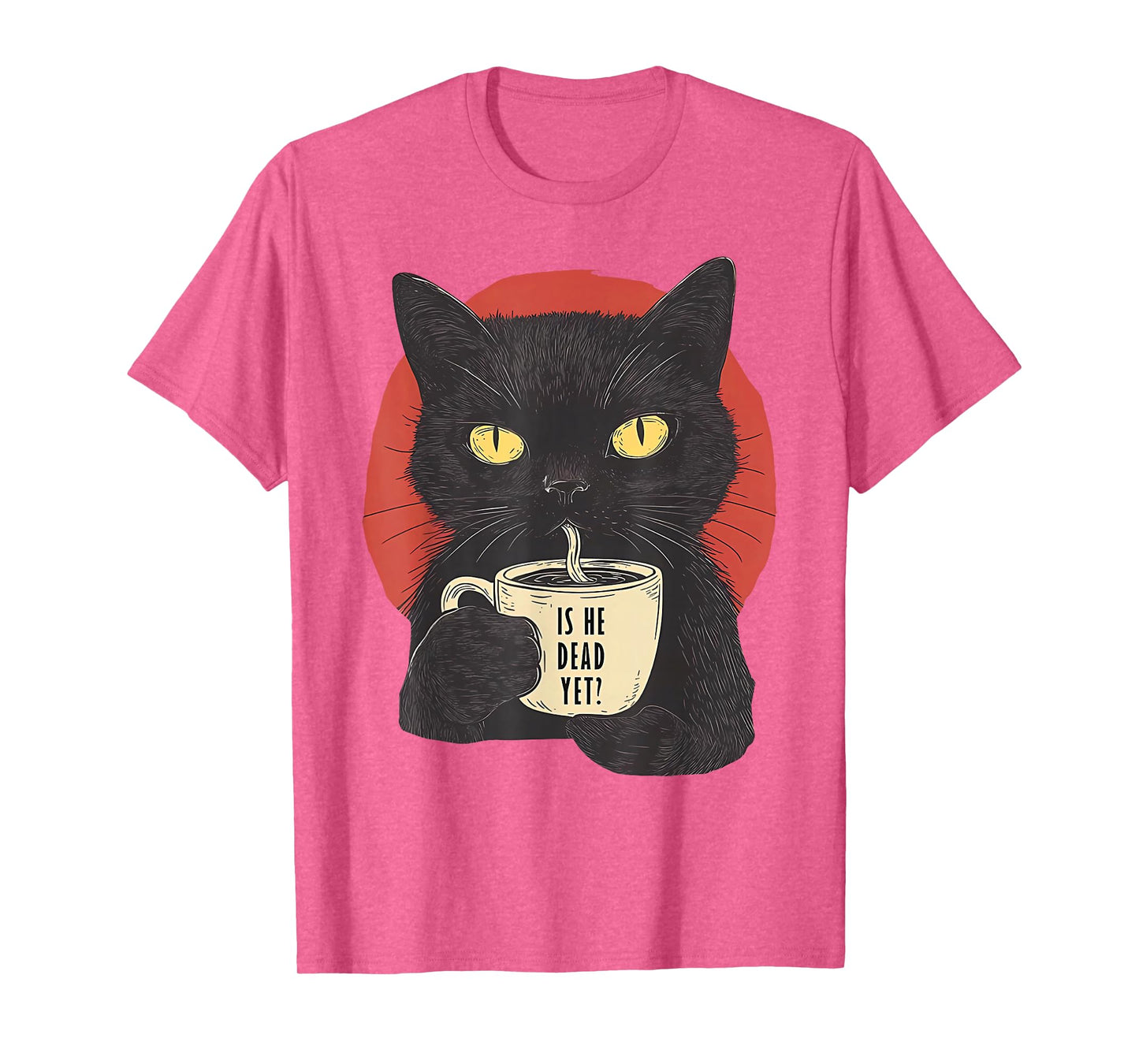Is He Vintage Dead Yet Funny Black Cat Humor T-Shirt