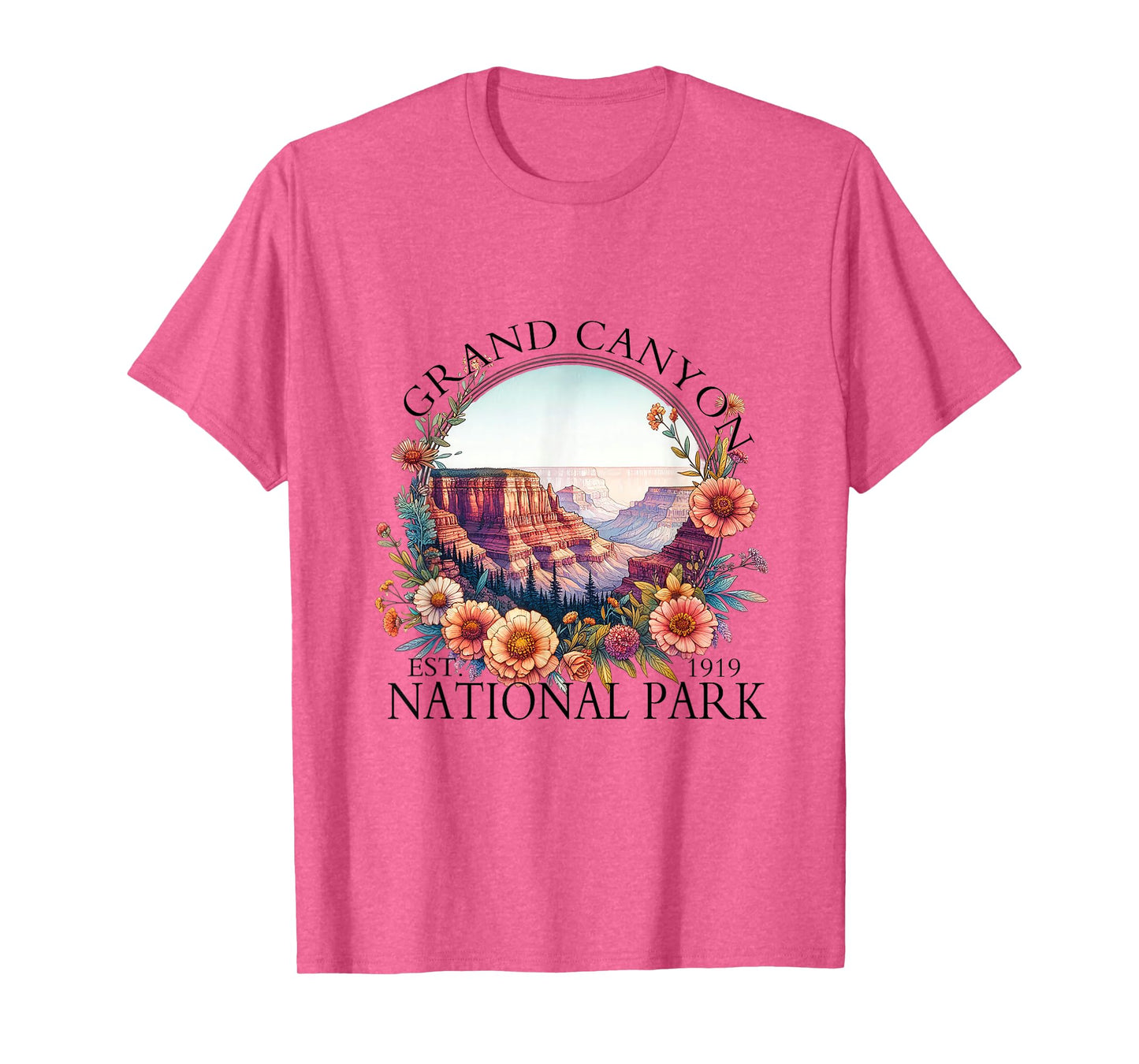 Floral Grand Canyon National Park Hiking Camping Outdoor T-Shirt