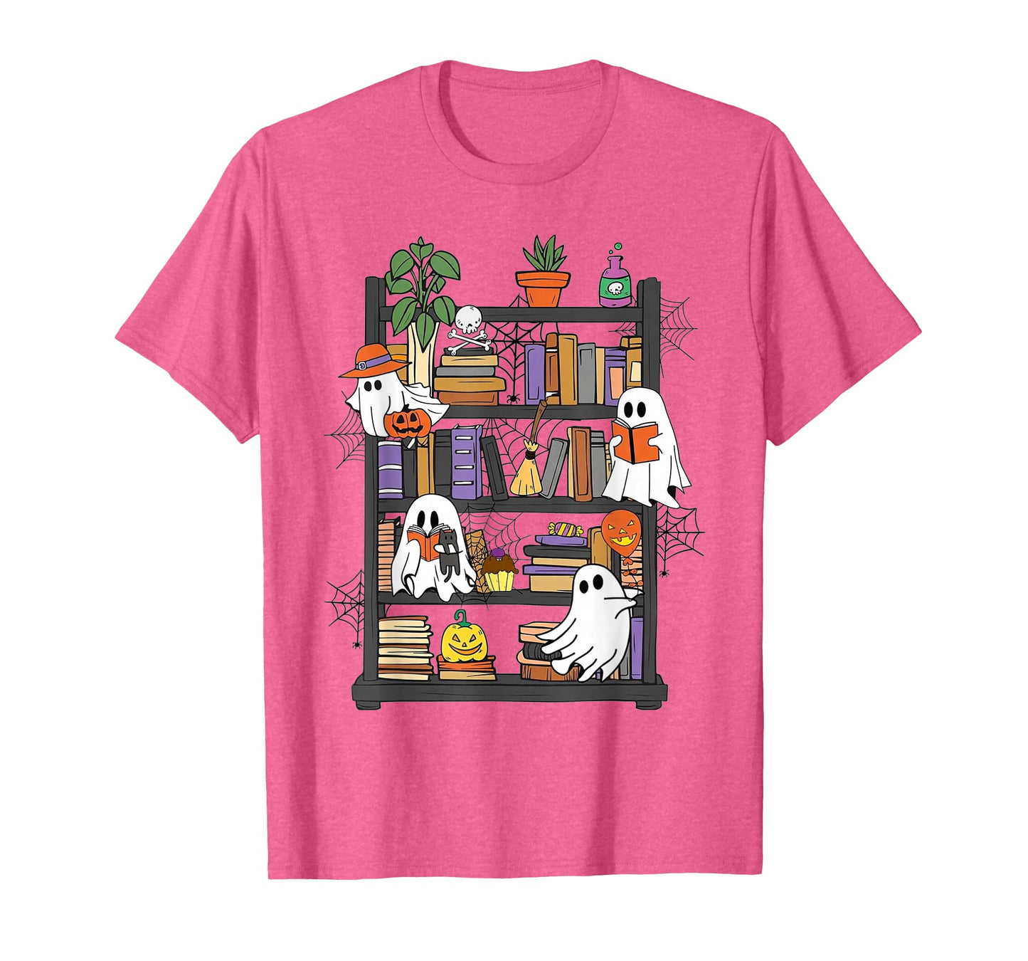 Retro Halloween Cute Witch Ghosts Jack-o'-Lantern Plants T-Shirt