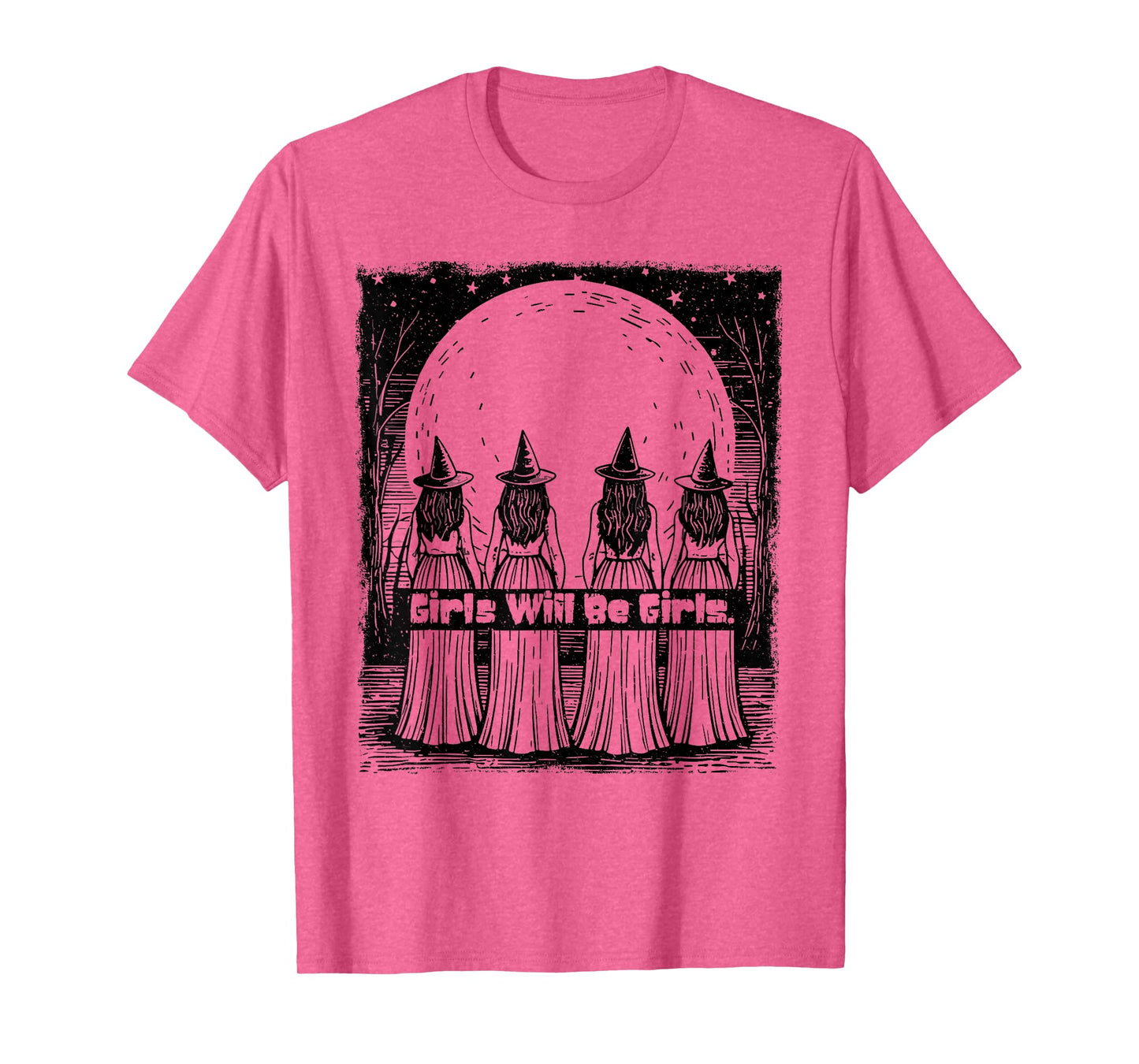 Retro Halloween Girls Witches Spooky Season Witchy Vibes T-Shirt