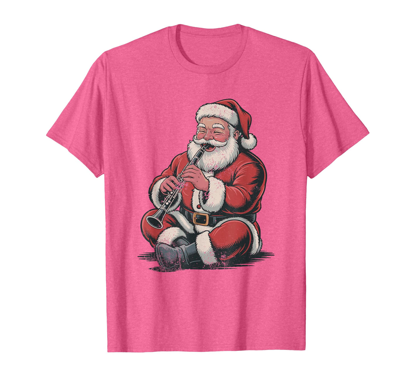 Santa Playing Clarinet Retro Vintage 90s Chrismas Holiday T-Shirt