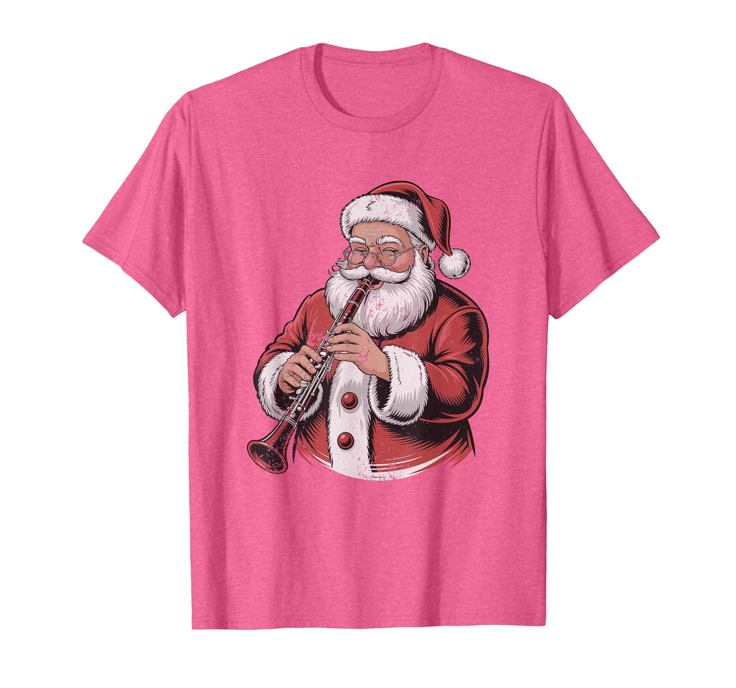 Vintage Santa Playing Clarinet Retro 90s Chrismas Holiday T-Shirt