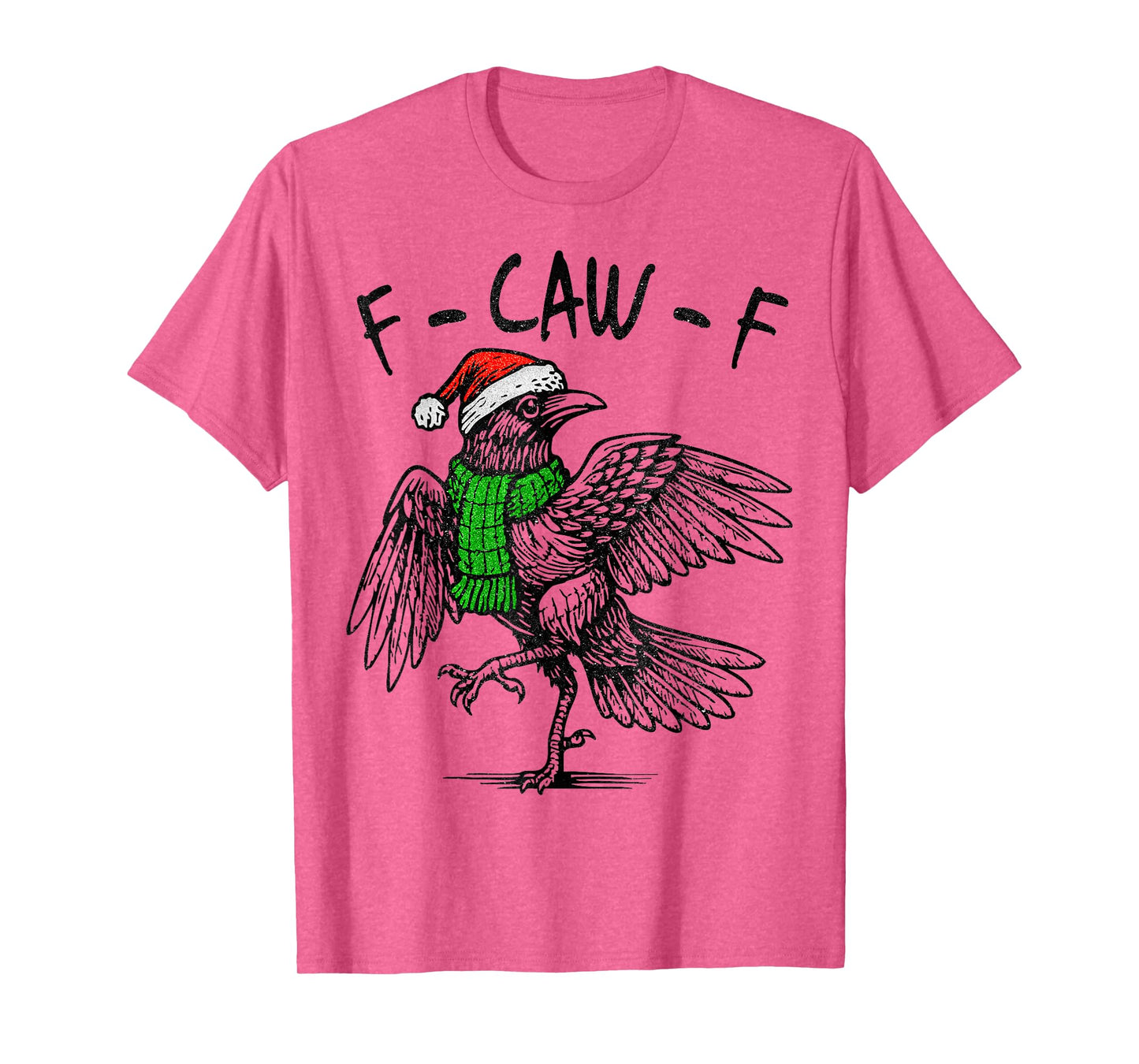 Funny Gothic Crow F-CAW-F Christmas Santa Black Bird Woman T-Shirt