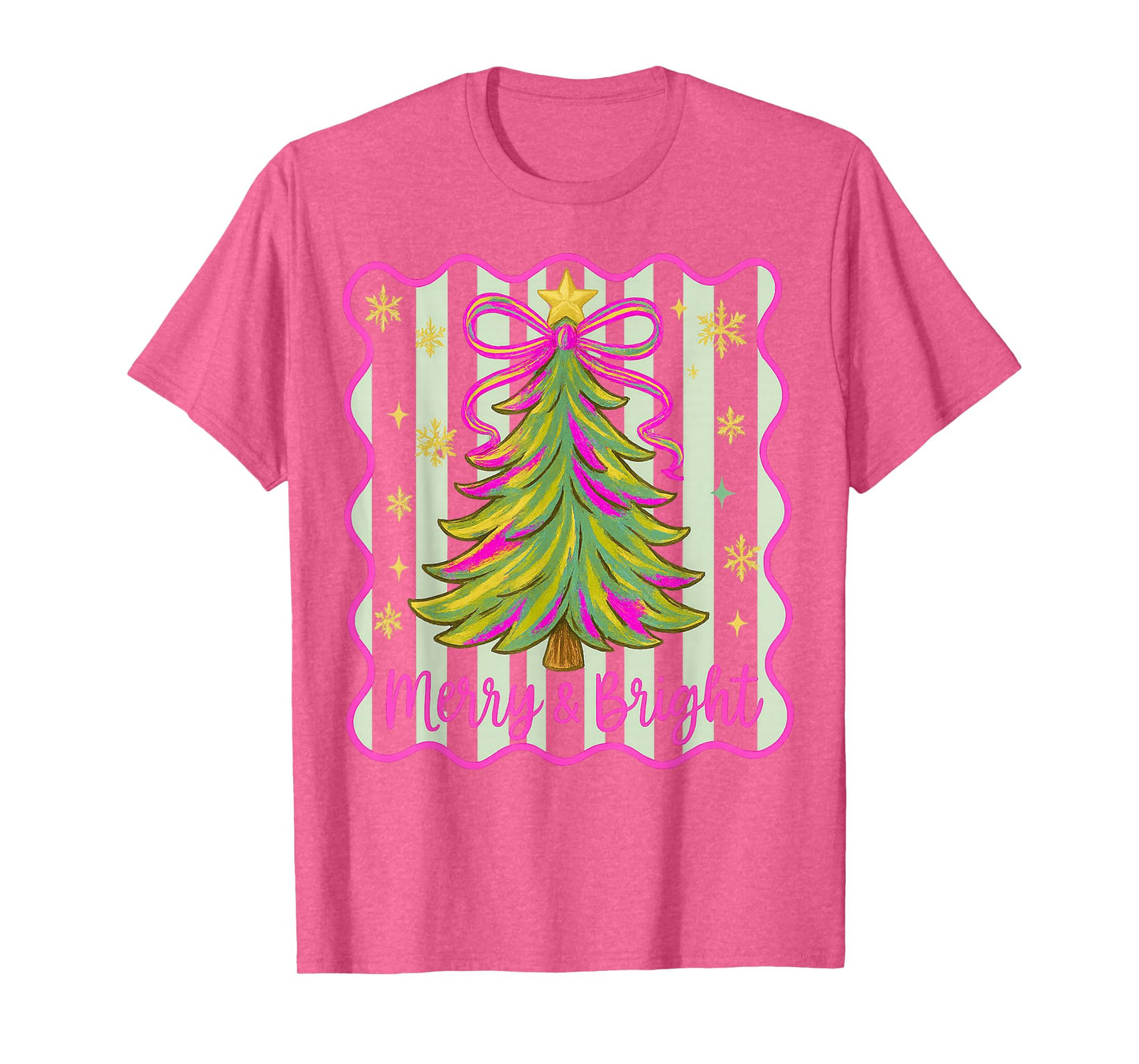 Merry and Bright Christmas Crew 2025 Funny Family Matching T-Shirt