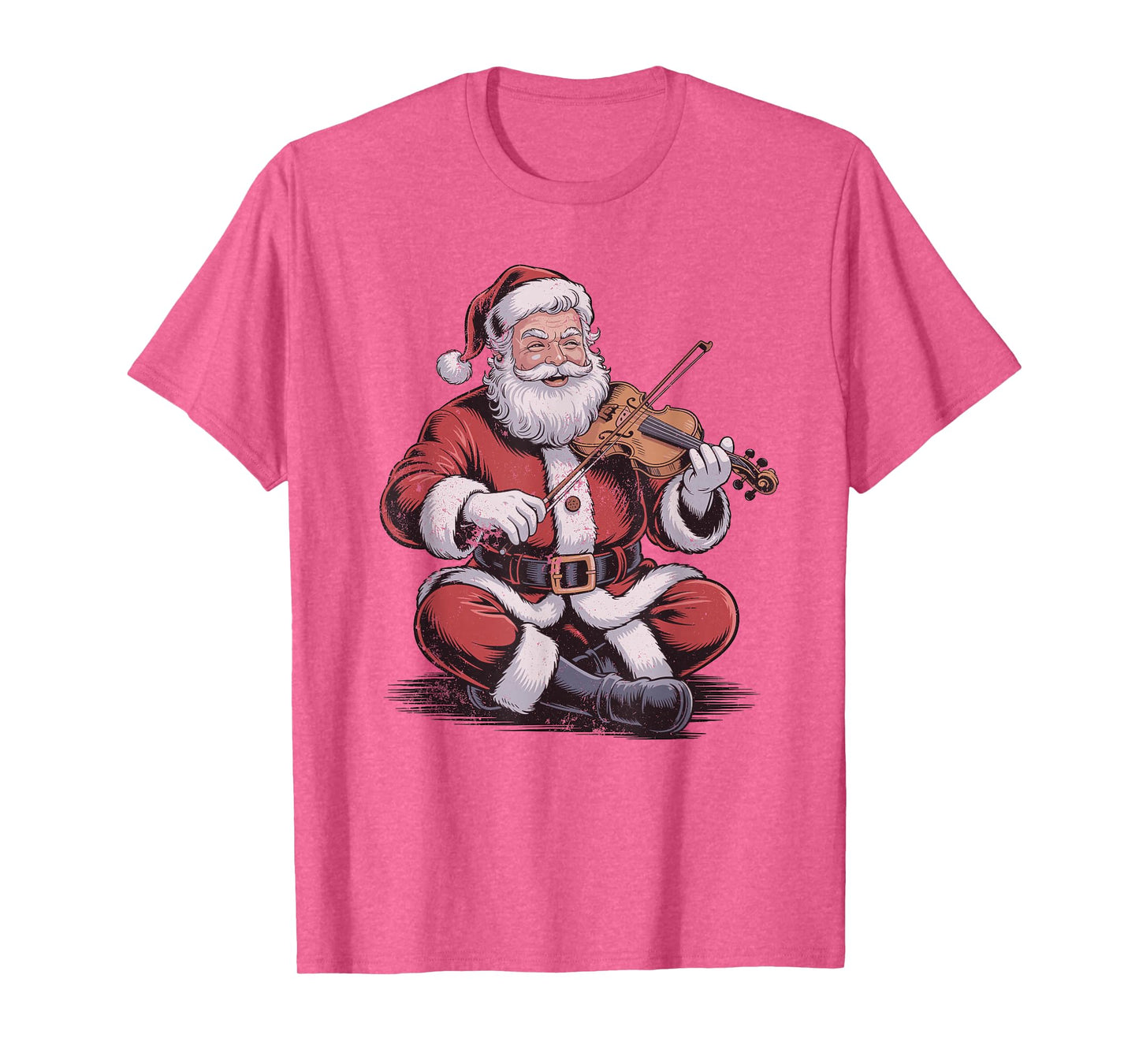 Vintage Santa Playing Violin Retro 90s Chrismas Holiday T-Shirt