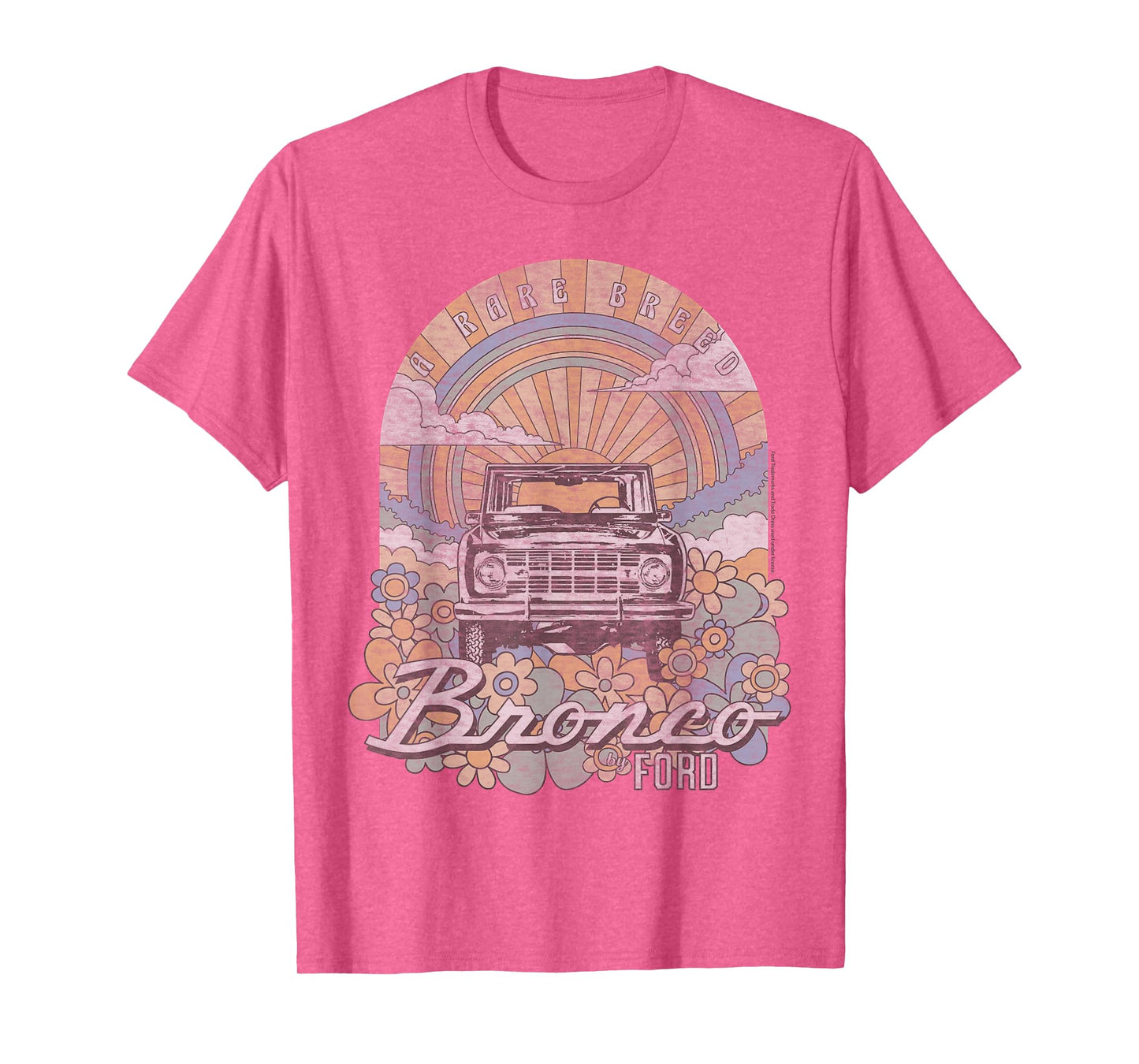 Ford - Bronco A Rare Breed Retro Flowers And Sun T-Shirt