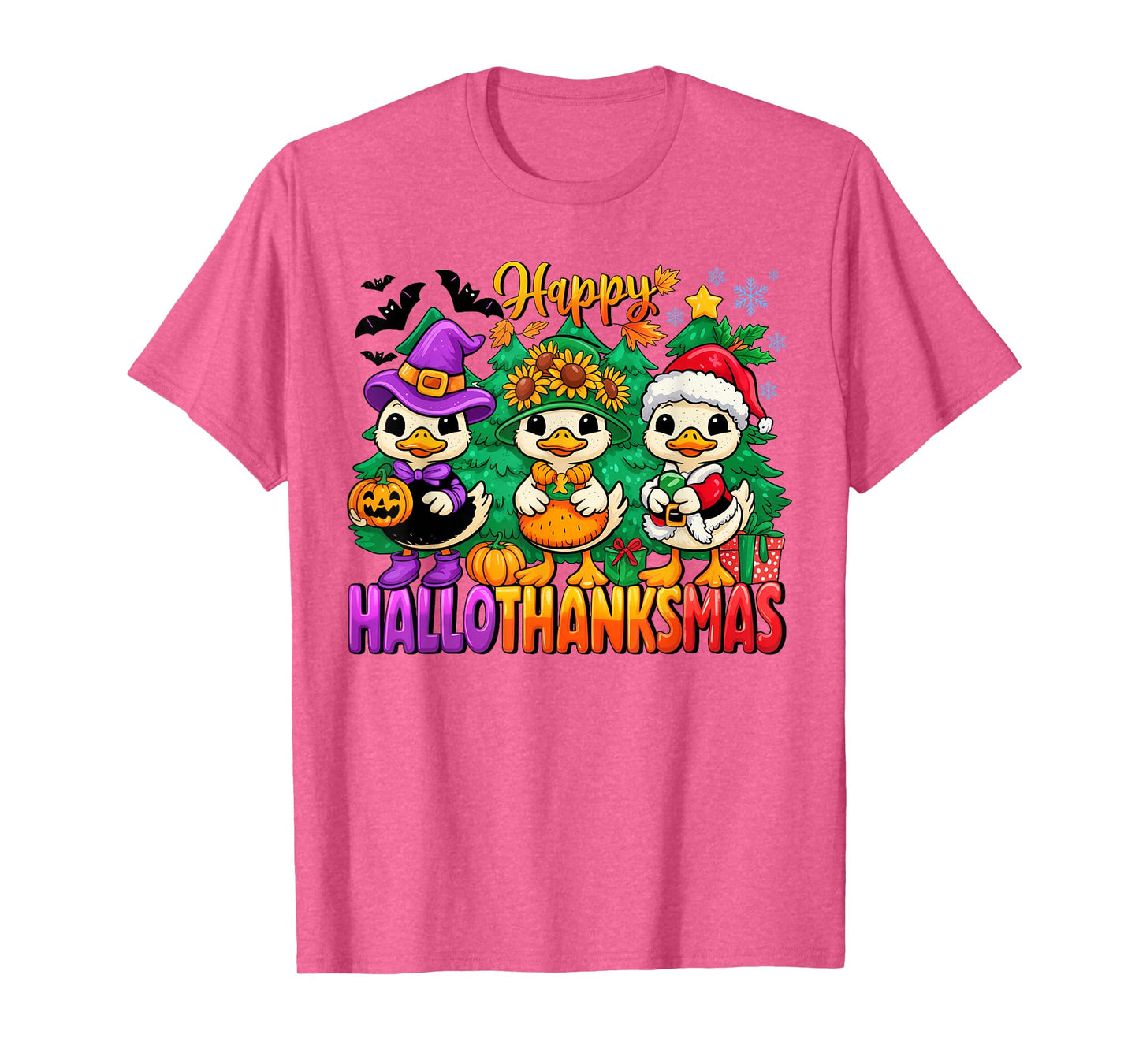 Gooses Halloween Thanksgiving Christmas Happy HalloThanksMas T-Shirt