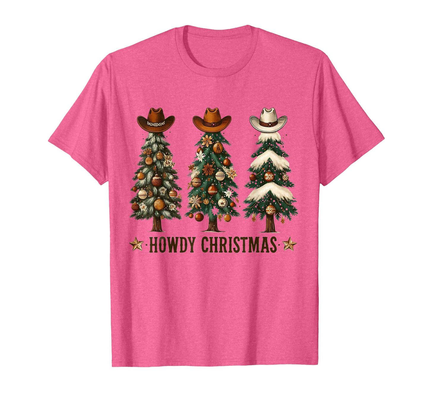 Howdy Christmas Xmas Tree Cowboy Western Coquette Bow Pajama T-Shirt