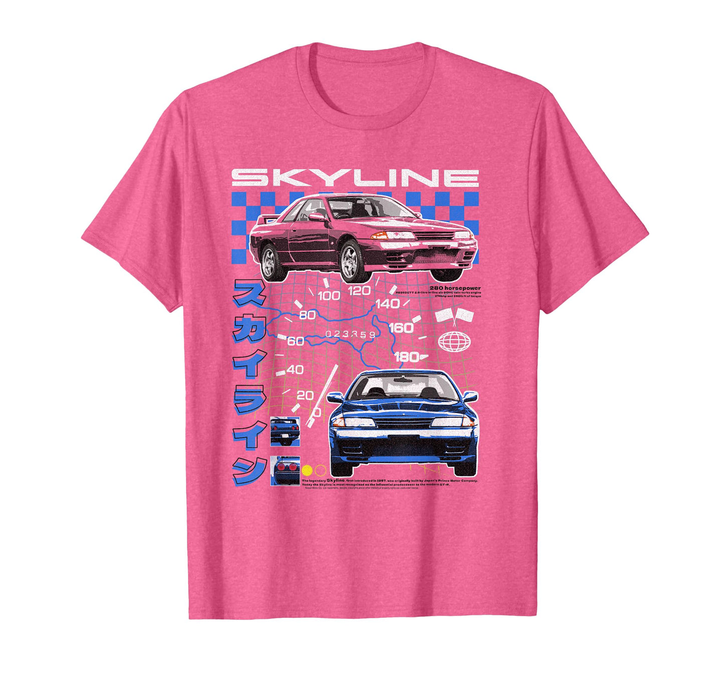 Nissan Skyline Vintage Ad Collage Sports Car T-Shirt