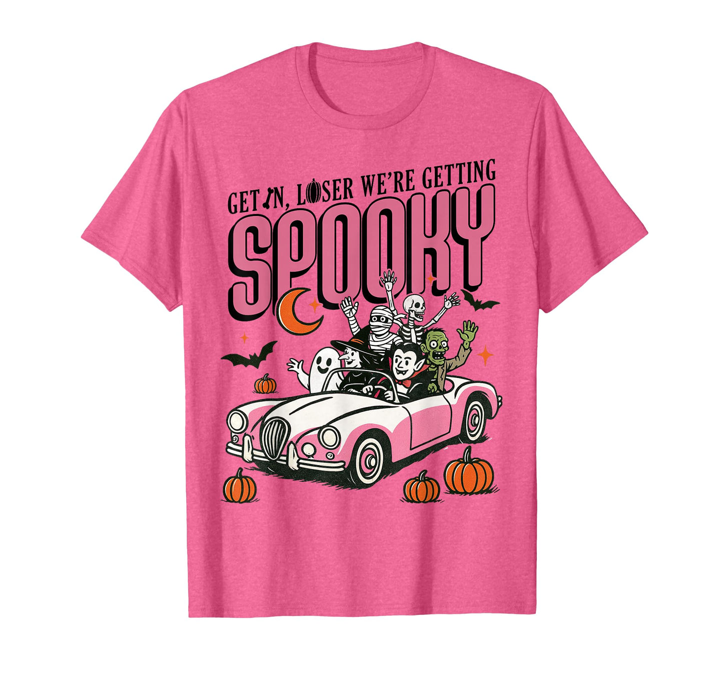Retro Halloween Spooky Vintage Witch Skeleton Horror Pumpkin T-Shirt