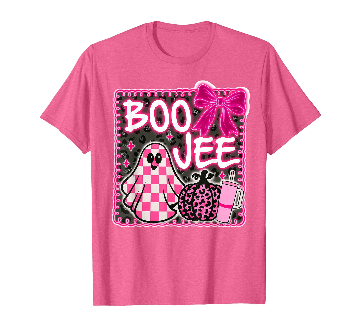 Boojee Halloween Boo Ghost Coquette Pumpkin Spooky Vibes T-Shirt