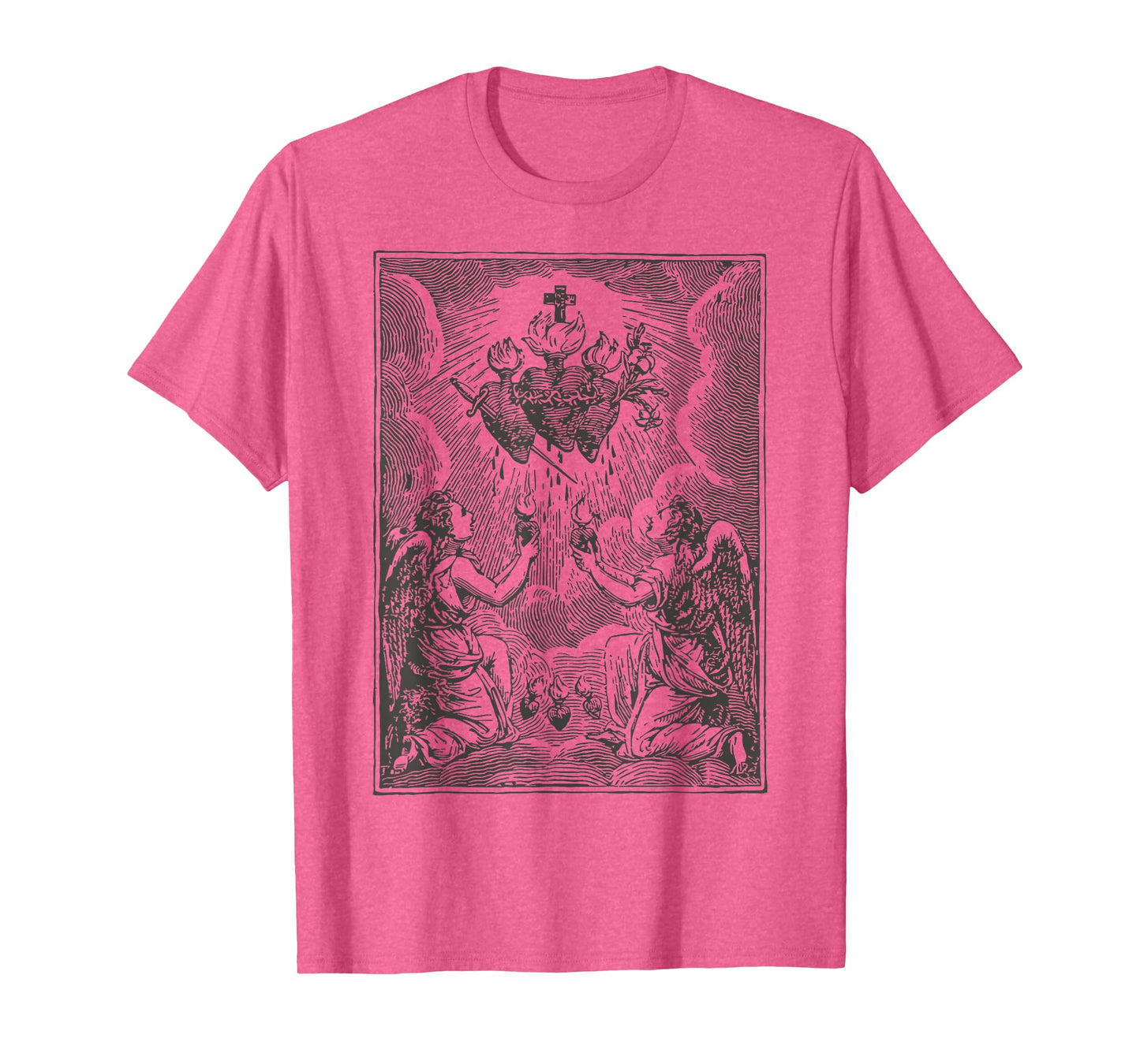 Sacred Heart of Jesus Immaculate Heart Mary Vintage Catholic T-Shirt
