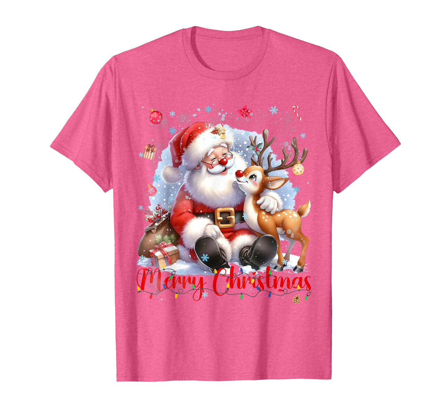 Merry Christmas Santa Rudolph Christmas Xmas Men Women T-Shirt