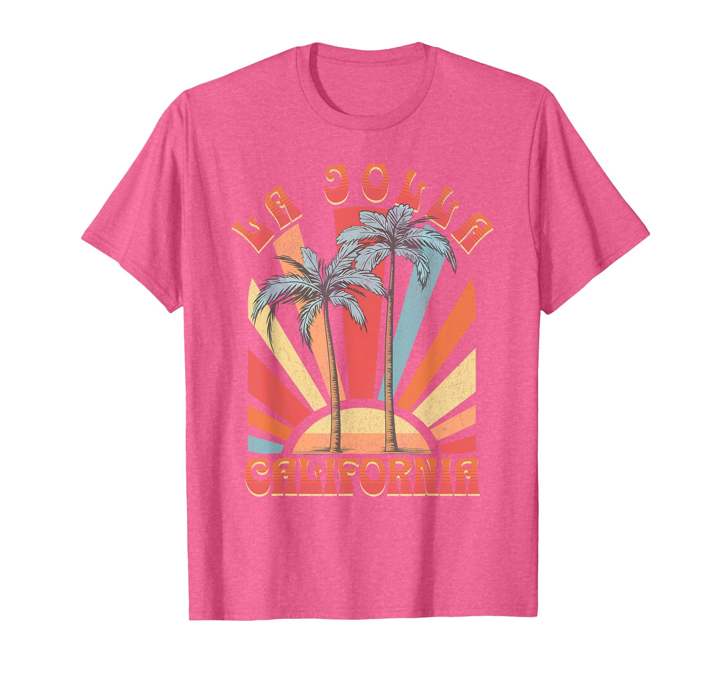 La Jolla Beach California Surfing Surf Ocean Retro T-Shirt - Unisex-Adults, Kids - Blue - Small - Short Sleeve
