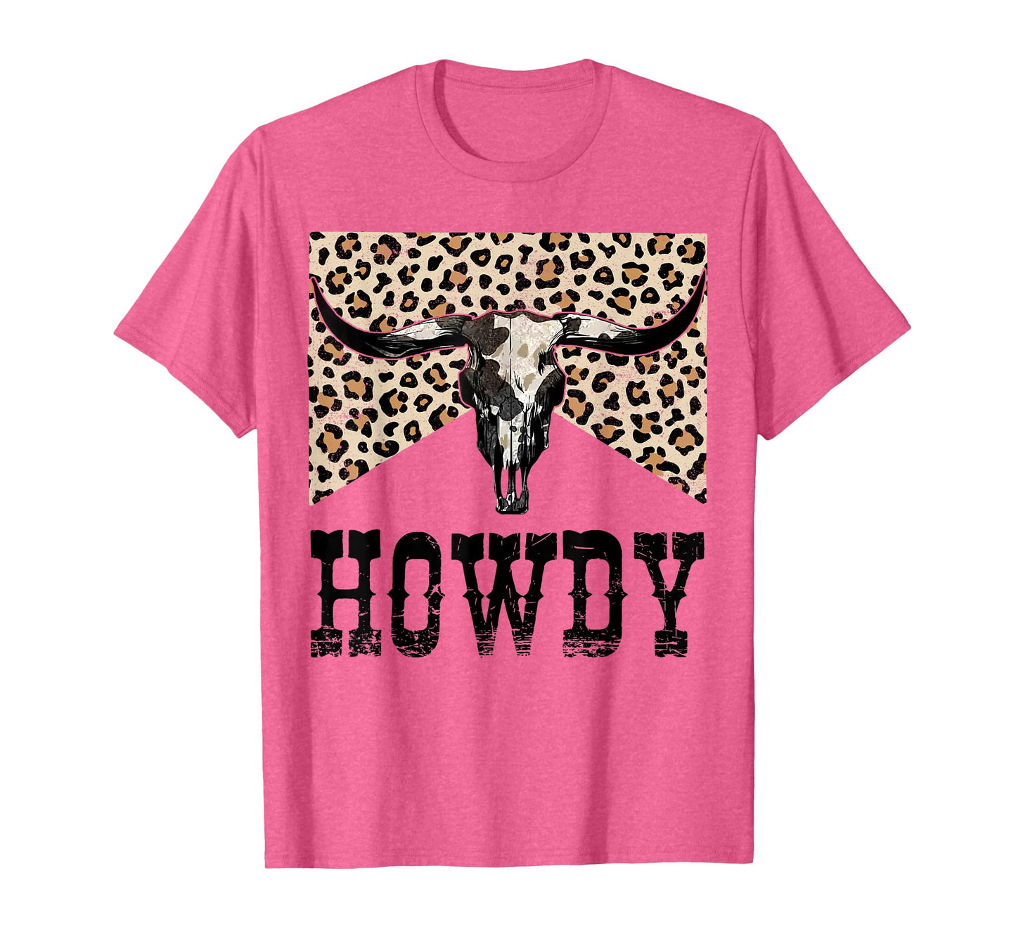 Retro Cow Skull Mens Women Howdy Western Cowboy Cowgirl T-Shirt