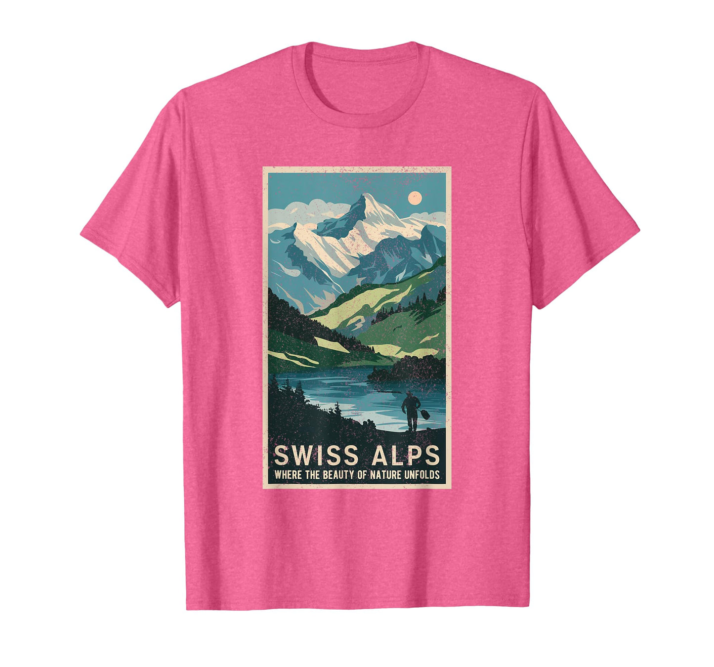 Vintage Travel Posters Swiss Alps Scenic Mountain Landscape T-Shirt