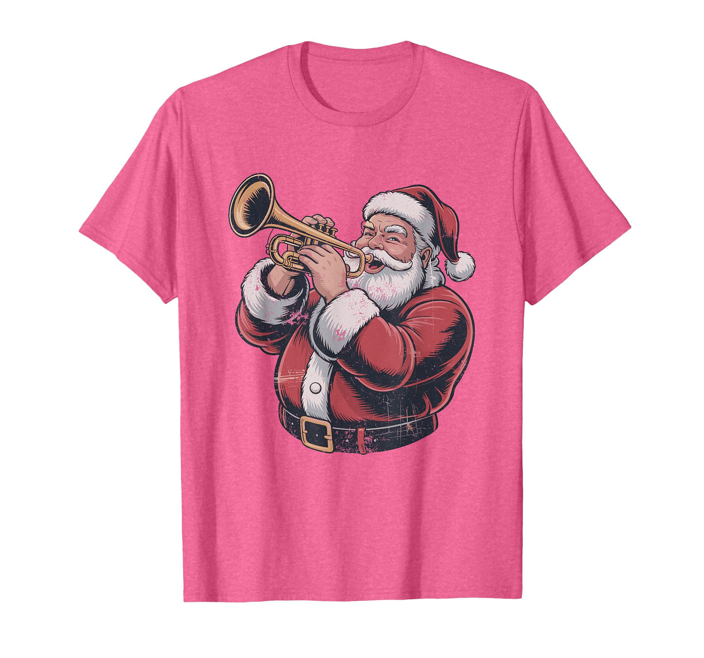 Vintage Santa Playing Trumpet Retro 90s Chrismas Holiday T-Shirt
