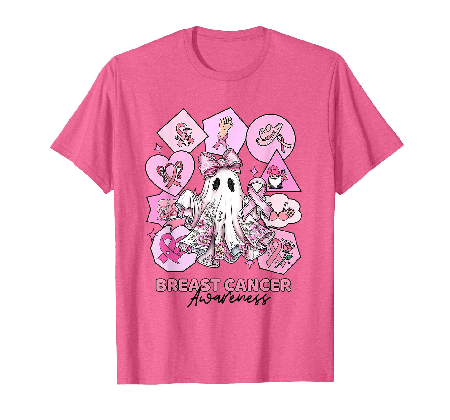 in October We Wear Pink Breast Cancer Awareness Pink Ribbon T-Shirt