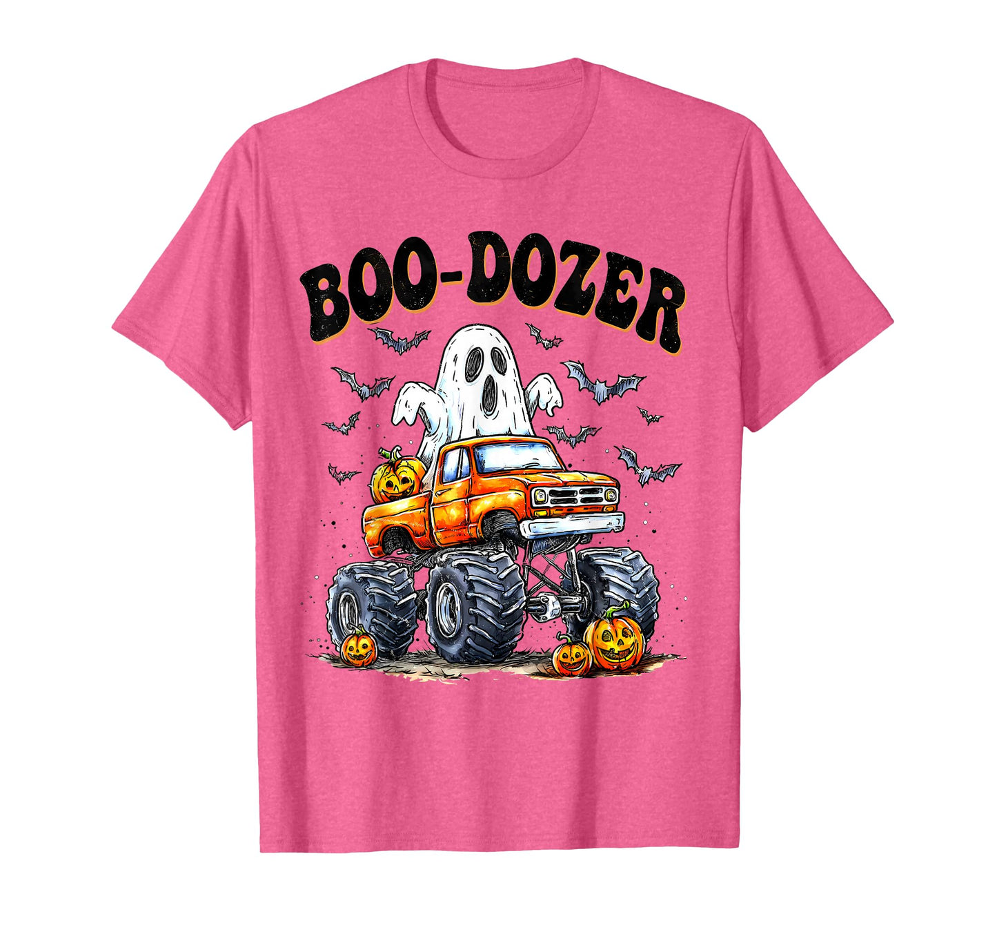 Boo Dozer Ghost Bulldozer Halloween Construction Trucks Kids T-Shirt