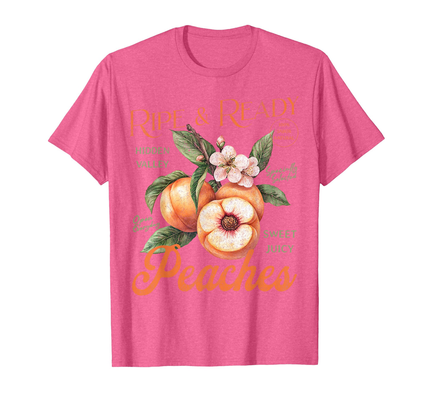 Fresh Peaches Natural Organic Locally Farm Summer Peachy T-Shirt