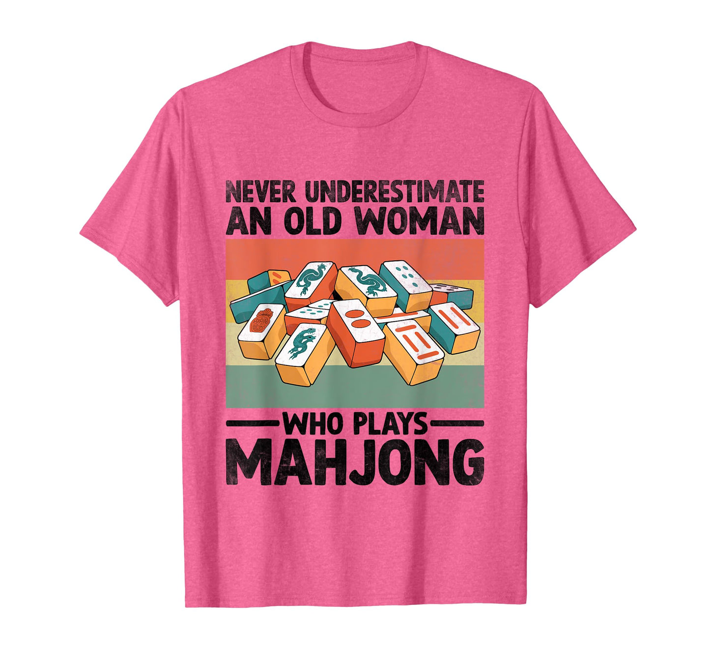 Never Underestimate An Old Woman Who Plays Mahjong Tile T-Shirt