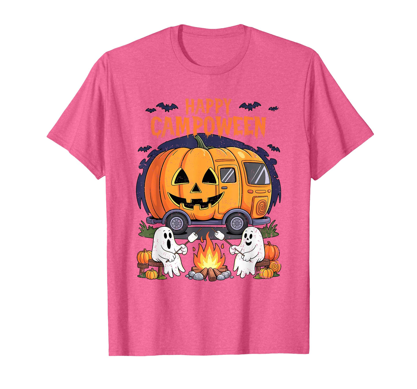 Happy Camp-O-Ween Halloween Camping Ghosts and Campfires T-Shirt