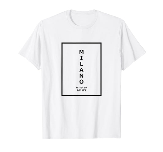 Milano Italy Coordinates Minimalist T-Shirt
