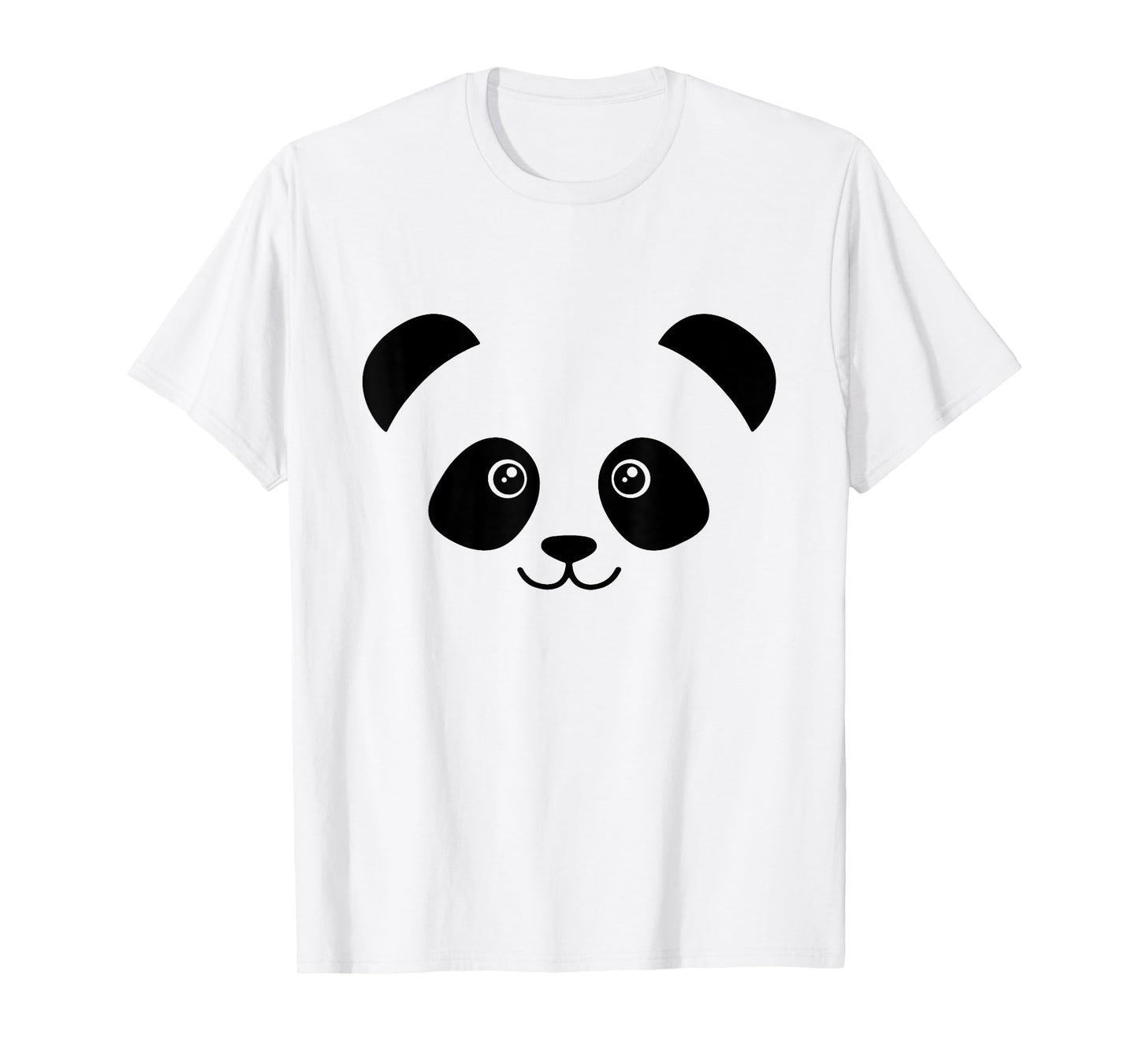 Panda Face Cute design Cute Little Panda Face T-Shirt for Women, Girls - Grey, Short Sleeve, Classic Fit, Unisex, XS/Small