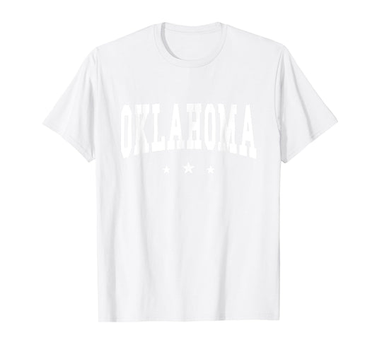 Oklahoma - Preppy Varsity Pink - Throwback Design - Classic T-Shirt