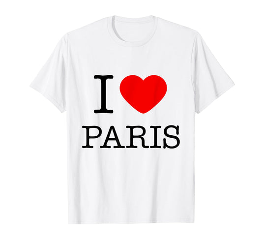 Enjoy Wear I Love Pairs Graphic Tees - Paris Novelty Graphic T-Shirt